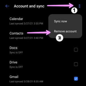 remove your google account