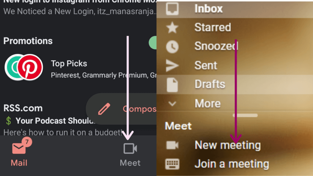 Google meet in gmail