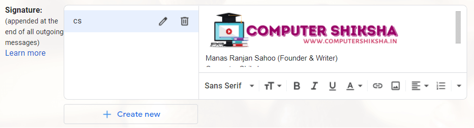 email signature