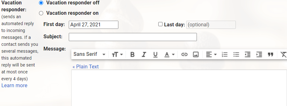 vacation responder