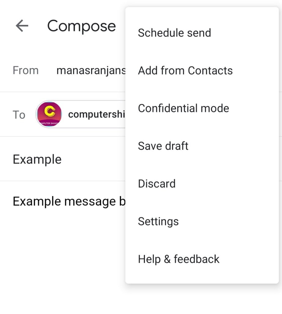 click on schedule send