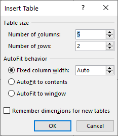 insert table
