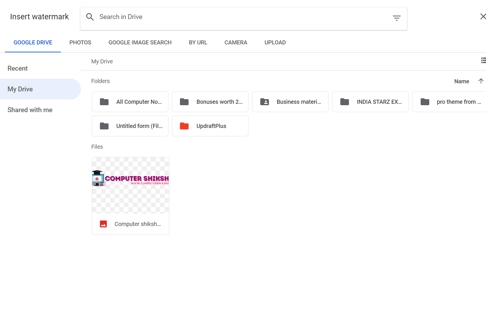 select file